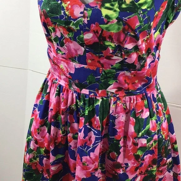 Milly Design Nation floral fit and flare dress 2 - Picture 3 of 13
